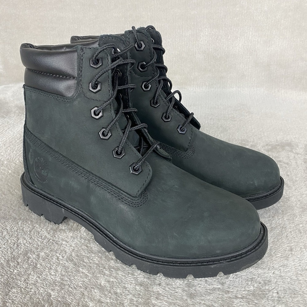 Timberland Premium 6 inch Womens Boots Size 7 Black Nubuck Waterproof NEW